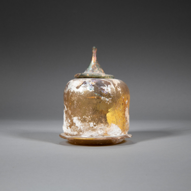 Lidded container
Blown and tooled glass
China (Tang dynasty (618–906)
or Liao dynasty (907–1125))
Gift of Songyin Ge Collection
HKU.M.2022.2616